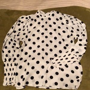 ZARA polka dot black and white blouse